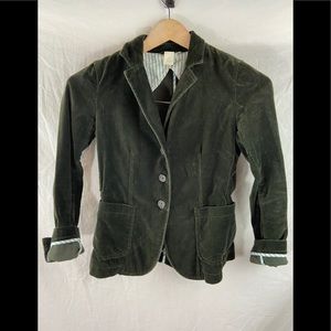 J. Crew Dark Green Velvet Blazer